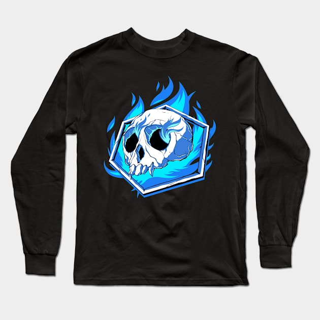 d20Monkey 10 Year Skull Long Sleeve T-Shirt by d20Monkey